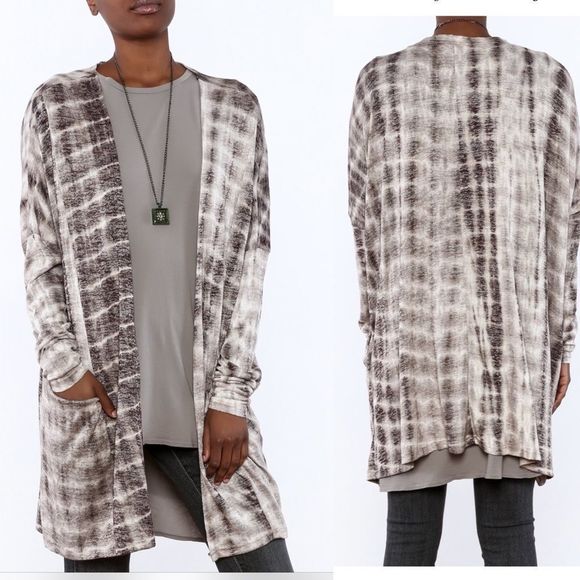 Kori Sweaters - Kori - taupe tie dye cardigan